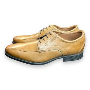 Clarks Size 12 Derby Dress Shoes Brown Leather Cap Toe Lace Up Solid